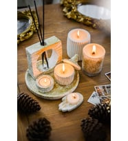 Oda Kokusu Cam ve Beton Bardak Soya Wax Tealight Mum Seti