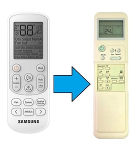 Samsung ile uyumlu Klima Kumandası-Resimde Sağdaki Gönderilir