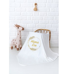 Pia Baby Premium %100 Pamuk Çift Kat Penye Bebek Battaniyesi 80x80 cm 5064-11 (Krem)
