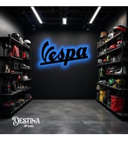 Destina Ahşap Marka Temalı Led Tablo (Mavi)