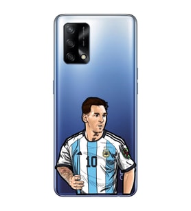 Oppo A74 Uyumlu Lionel Messi Desenli Şeffaf Telefon Kılıfı