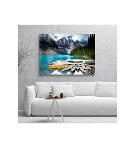 Sandallar ve Göl Kanvas Tablo 70 x 100 cm