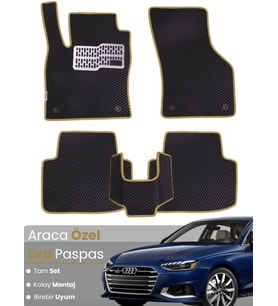 AUDİ A4 SEDAN (2016-2024) Uyumlu EVA Paspas Tam Set–Araca Özel,Su Geçirmez,Kolay Montaj