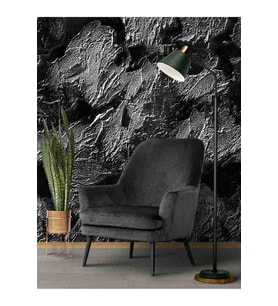 Dreamwall 3 Boyutlu Kaya Desenli Isı Ve Ses Yalıtımlı Tekstil Duvar Kağıdı (Siyah)