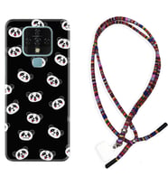 Tecno Camon 16 18P Pova Kılıf Boyun Asklı Rasta Silikon Panda Suratları 1773