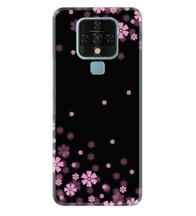 Tecno Camon 16 18P Pova Pova 3 Pova Neo Kılıf Desemli Silikon Black flowers 1391