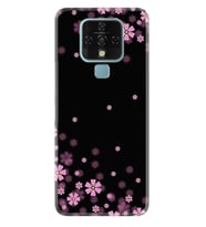 Tecno Camon 16 18P Pova Pova 3 Pova Neo Kılıf Desemli Silikon Black flowers 1391