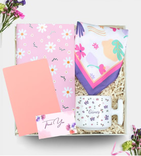 Kişiye Özel Defter & Pembe Not Defteri & T Kupa & Fular Hediye Seti