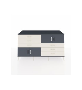 Kronos Konsol 2 Raflı 6 Çekmeceli 4 Kapaklı 176x59x99 Antrasit-Antrasit/Aytaşı