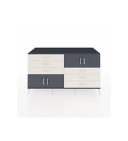 Kronos Konsol 2 Raflı 6 Çekmeceli 4 Kapaklı 176x59x99 Antrasit-Antrasit/Aytaşı