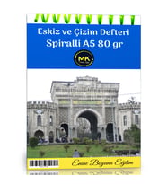 Üniversite Temalı Eskiz ve Çizim Defteri Kraft Spiralli 100 Sayfa A5 80 gr