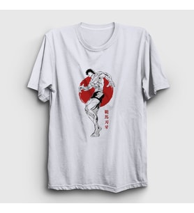 Presmono Unisex Beyaz Fighter Anime Hanma Baki T-Shirt 317370tt