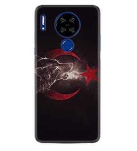 Reeder P13 Blue Max Lite Kılıf Desenli Silikon Kurt ve Ay Yıldız