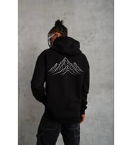 Erkek Nihilist Penguen Özel Tasarım Oversize Kapüşonlu Sweatshirt - Siyah