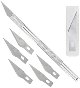 Bıçağı 5 Yedek Bıçaklı 1 Paket Hobi Maket Tasarım Neşteri Çelik Alaşımlı Paslanmaz Hassas Kesim Bıçağı 25 Dereceli