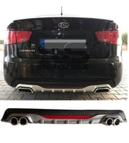 Kia Cerato Difüzör Arka Tampon Eki 4 Egzoz Çıkışlı Gri Reflektörlü