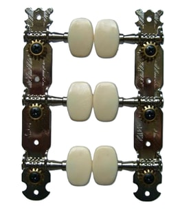 Maxtone GM22N Klasik Gitar Burgu Seti - 3+3 Nikel (Aksesuar/Yedek Parça)  Beyaz Kelebek Başlıklı Standart Mekanizma, Naylon Tel Uyumu ve Hassas Akort İmkanı