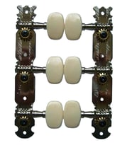 Maxtone GM22N Klasik Gitar Burgu Seti - 3+3 Nikel (Aksesuar/Yedek Parça)  Beyaz Kelebek Başlıklı Standart Mekanizma, Naylon Tel Uyumu ve Hassas Akort İmkanı