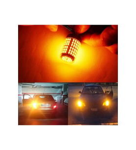 Tiger Marketing P21W 144 Ledli Ultra Parlak Geri Vites Park Ampül Tek Duy Turuncu (2 Adet)