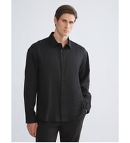 LCW Vision Siyah Slim Fit Uzun Kollu Erkek Gömlek