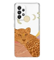 Samsung Galaxy A72 Uyumlu Leopar Tasarımlı Şeffaf Telefon Kılıfı