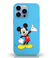 Apple iPhone 13 Pro Max  Lansman Kılıf Mickey Mouse Tasarımlı Altı Kapalı İçi Kadife Kaplı  Kapak (Şeffaf)