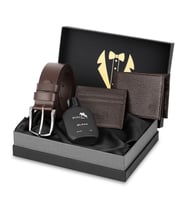 Polo Air Erkek Damat Seti %100 Hakiki Deri Cüzdan Kartlık Kemer Parfüm Kombin Kahverengi Renk P-DM-8002-K (Kahverengi)