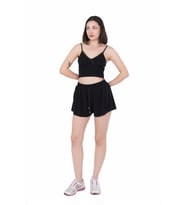 Looksense Kadın Siyah Bağcıklı Sandy Şort  01007