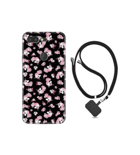 General Mobile Gm 9 Pro Kılıf Ipli Boyun Askılı Desenli Silikon Unicorn Flowers 1406