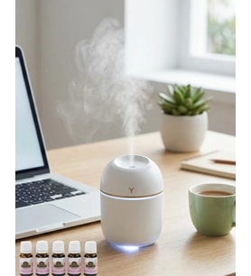 Mini Hava Nemlendirici Usb Bağlantılı Led Işıklı 5 Esans Hediyeli Aromaterapi Difüzörü