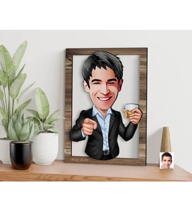 BK Gift Kişiye Özel Patron Karikatürlü 3D Ahşap Tablo, Sevgiliye Hediye, Arkadaşa Hediye, Yıl Dönümü Hediyesi, Doğum Günü Hediyesi-4