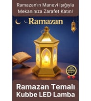 #RamazanAyı Ramazan Dekoratif Asılabilir Altıgen Gold Osmanlı İslami Mimari Işık Kubbe LED Lamba (Çok Renkli)