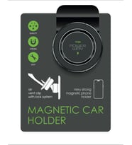 Magsafe İle Uyumlu Hava Menfezi Telefon Tutucu  Powerway TT59  2 Yapışkanlı Halka ile Birlikte (Siyah)