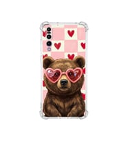 PrintiFy Huawei P20 Pro ile Uyumlu Pembe Pötikare Serisi Kocaman Sevgi Tasarımlı Uv Baskılı Köşe Korumalı Antişok Kılıf