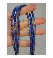 Bileklik Boy Sodalit Taşı Silindir Kesim 4x12.5mm Yarım Dizi (49364) (18CM UZUNLUĞUNDADIR)
