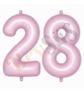 28 Rakam Folyo Balon pembe Rengi (76 cm)