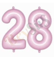 28 Rakam Folyo Balon pembe Rengi (76 cm)