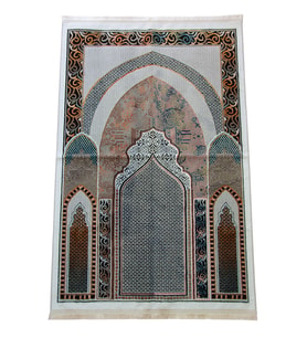 Geleneksel Desenli Hediyelik Halı Tipi Dokuma Seccade Siyah