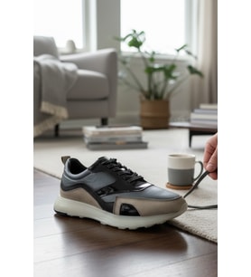 Enoch Erkek Casual Sneaker - Hakiki Deri Detaylı Hafif Taban Günlük Yürüyüş Ayakkabısı