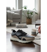 Enoch Erkek Casual Sneaker - Hakiki Deri Detaylı Hafif Taban Günlük Yürüyüş Ayakkabısı
