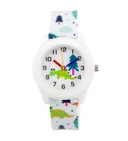 Sevimli Dinazor Figürlü Çocuk Saati Beyaz Renk Analog ST-304405