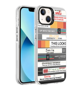 Apple iPhone 14 Kılıf Desenli Zore Silver Sert Kılıf Mottolar