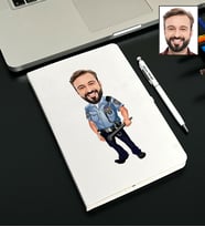 Kişiye Özel Polis Tasarımlı Karikatürlü Beyaz Defter Kalem Seti 119