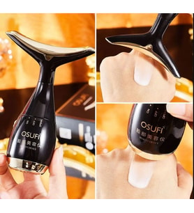 Anti-Aging Boyun Yüz Göz Kırışıklıkları İçin Masaj Cihazı Aleti Cilt Bakım (Siyah)