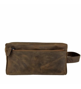 Hakiki Deri CA253 Dopp Kit El Çantası Tigon Taba (Aden)