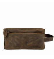 Hakiki Deri CA253 Dopp Kit El Çantası Tigon Taba (Aden)