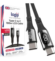 100W Type-C to Type-C Dijital LED Ekranlı Göstergeli Hızlı Şarj Kablosu E-Mark Çipli, Dayanıklı Örgülü, 1.2m, USB-C PD 3.0, iPhone 15 16,17 Xiaomi Telefon, Macbook Tablet ile Uyumlu