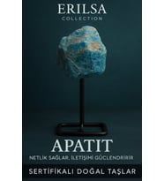 Sertifikalı Doğal Ham Apatit Taşı Standlı Obje – İlham Verir ve Zihinsel Netlik Sağlar (Çok Renkli)