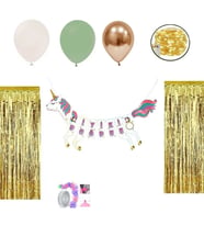 Unicorn İyi Ki Doğdun Led Işılı Perdeli Set 13 balonlu-