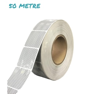 Tüvtürk Onaylı Reflektörlü Reflektif Fosforlu Şerit Bant Kesikli GRİ Ikaz Bandı 50 Metre (Sarı)